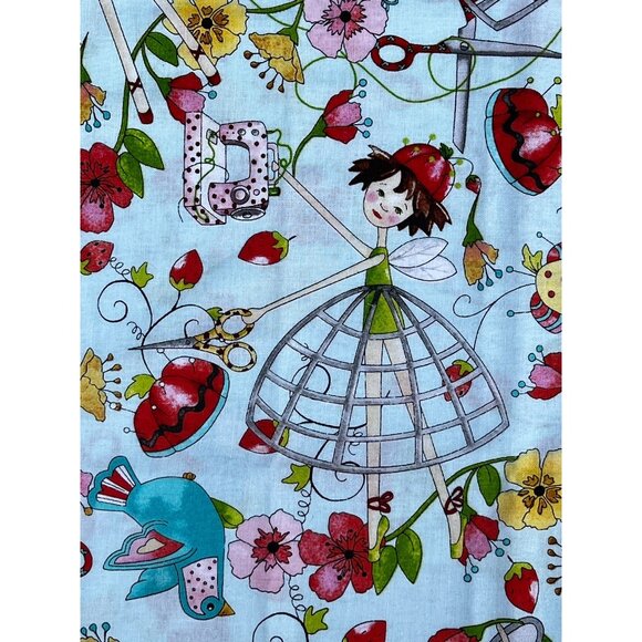 Desirees Designs Fabric Sewing Fairies 44"x21" Cotton Multicolor Crafts Sewing - Picture 1 of 6